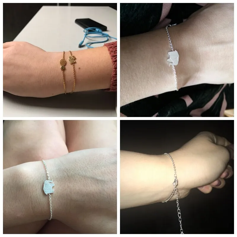 Delicate Petite Origami Elephant Bracelet