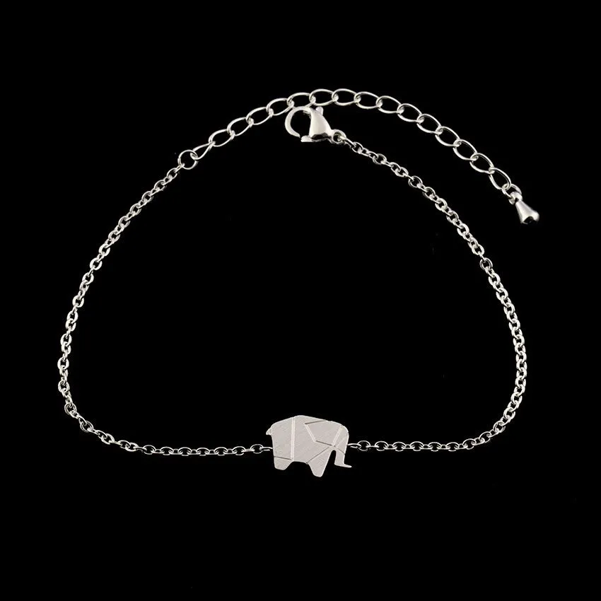 Delicate Petite Origami Elephant Bracelet