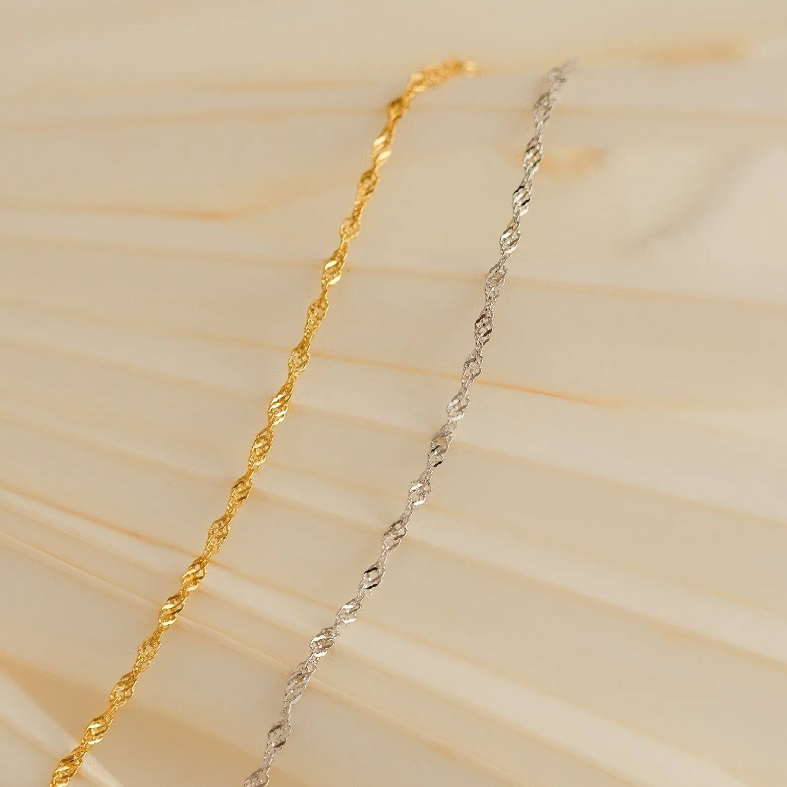 Delicate Singapore Twist Chain Bracelet