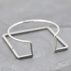 Delicate unusual square and circle bangle