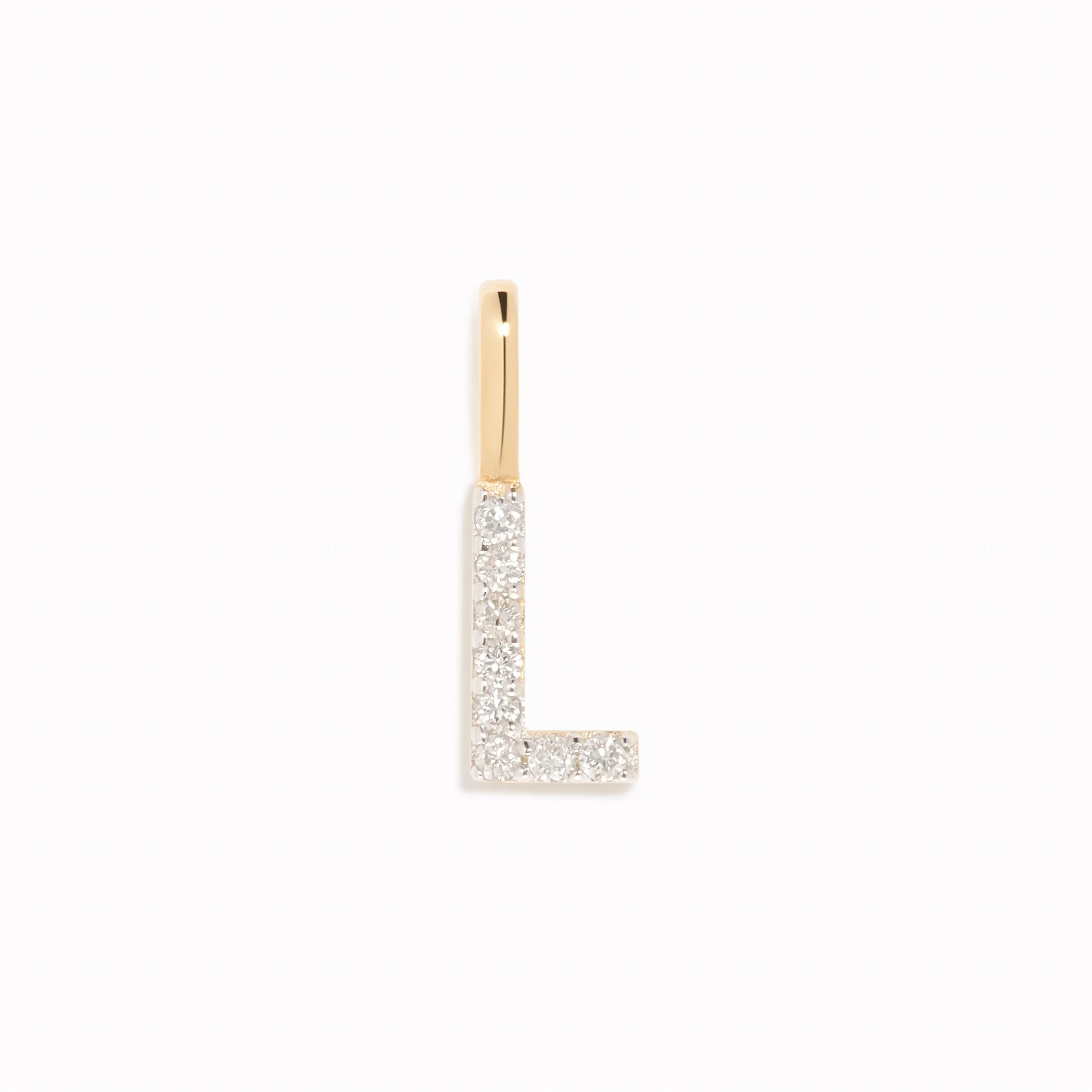 Diamond Initial Pendant 14k Gold - L