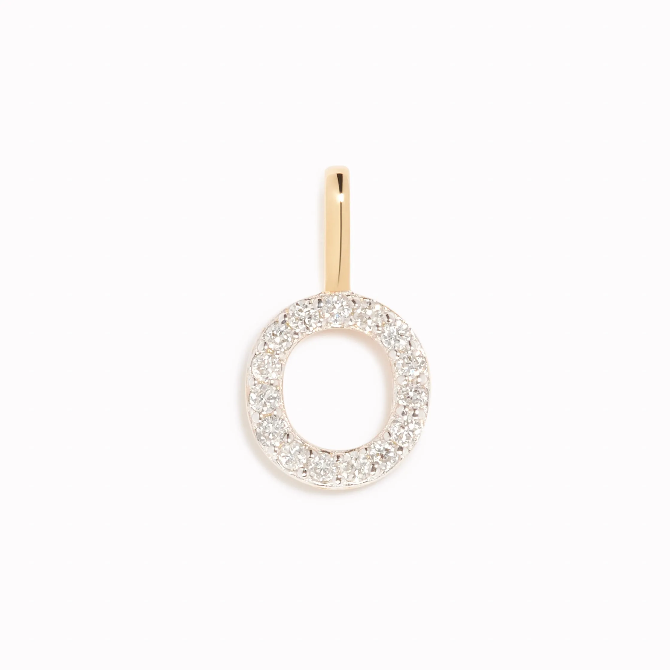 Diamond Initial Pendant 14k Gold - O