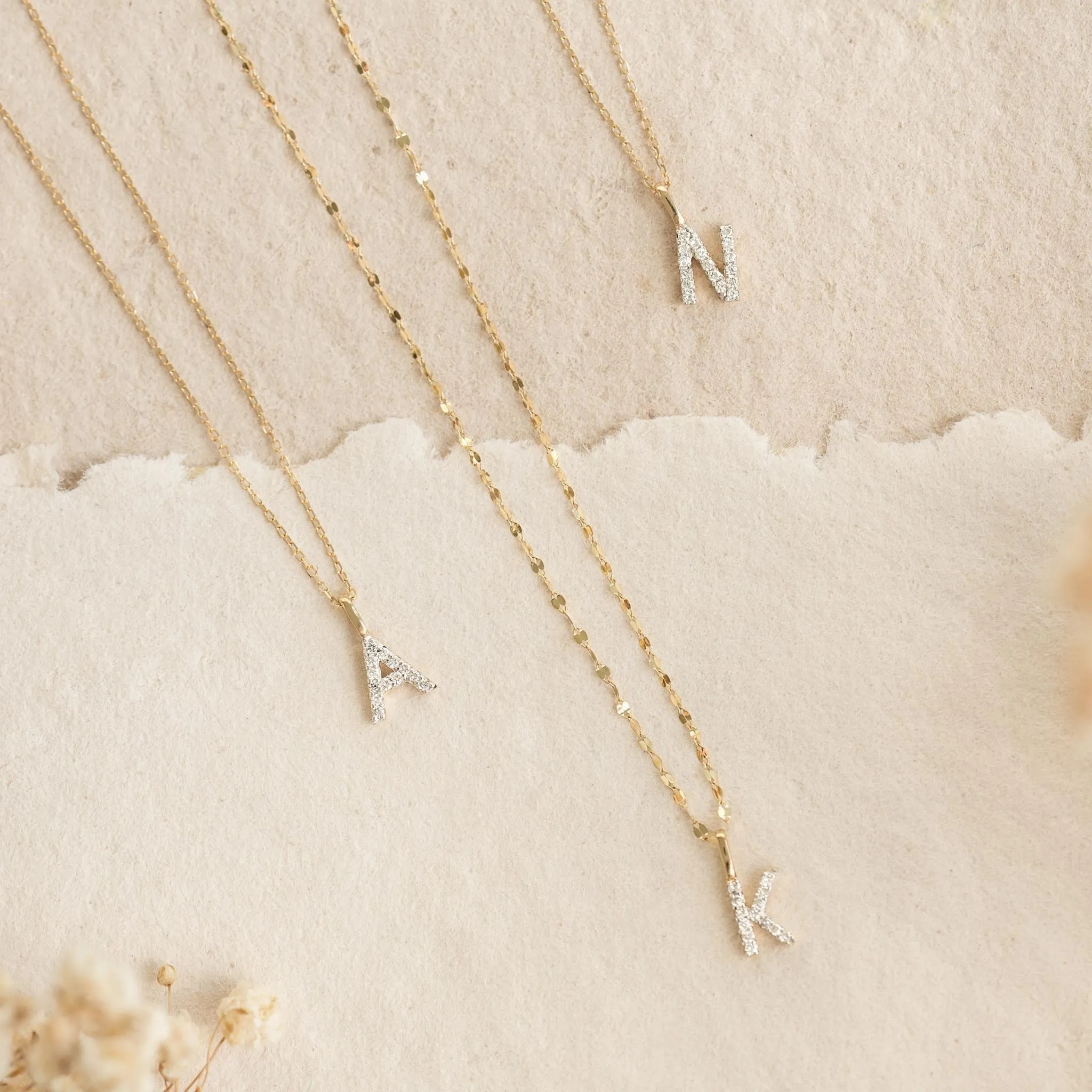 Diamond Initial Pendant 14k Gold - O