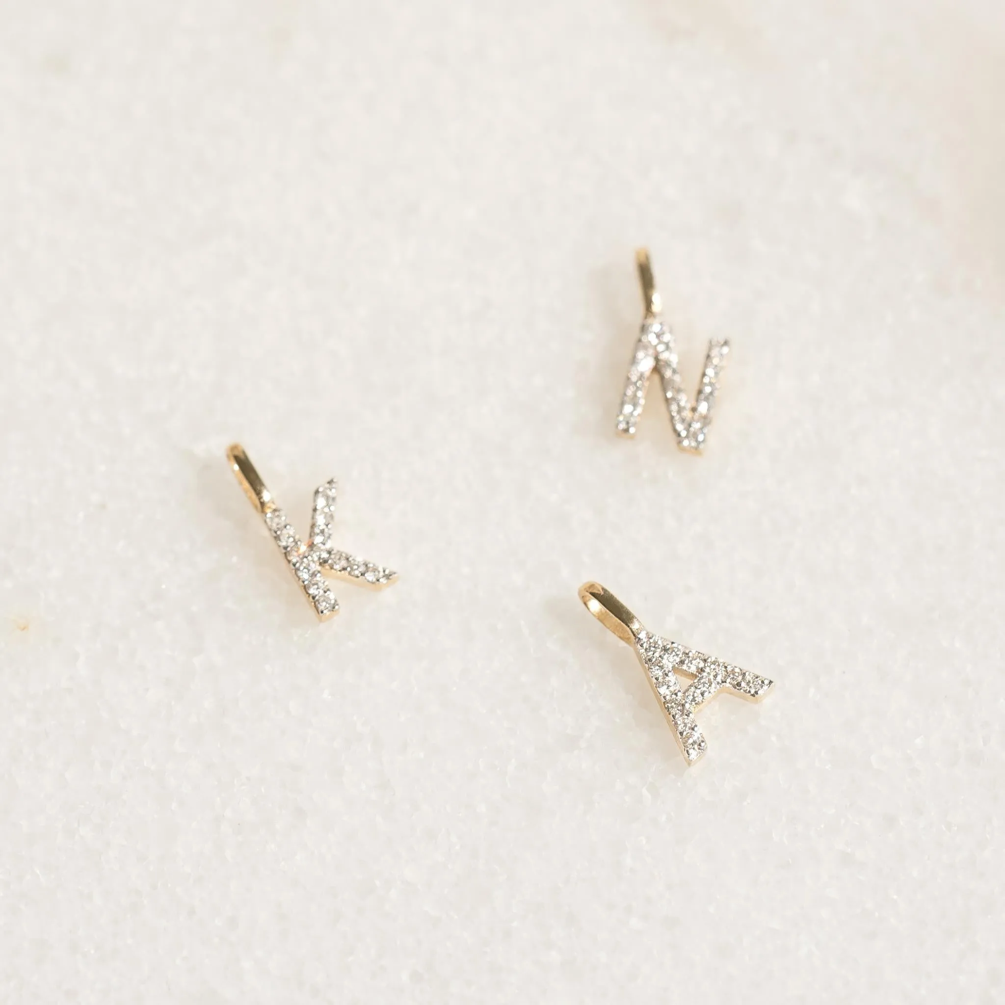 Diamond Initial Pendant 14k Gold - O