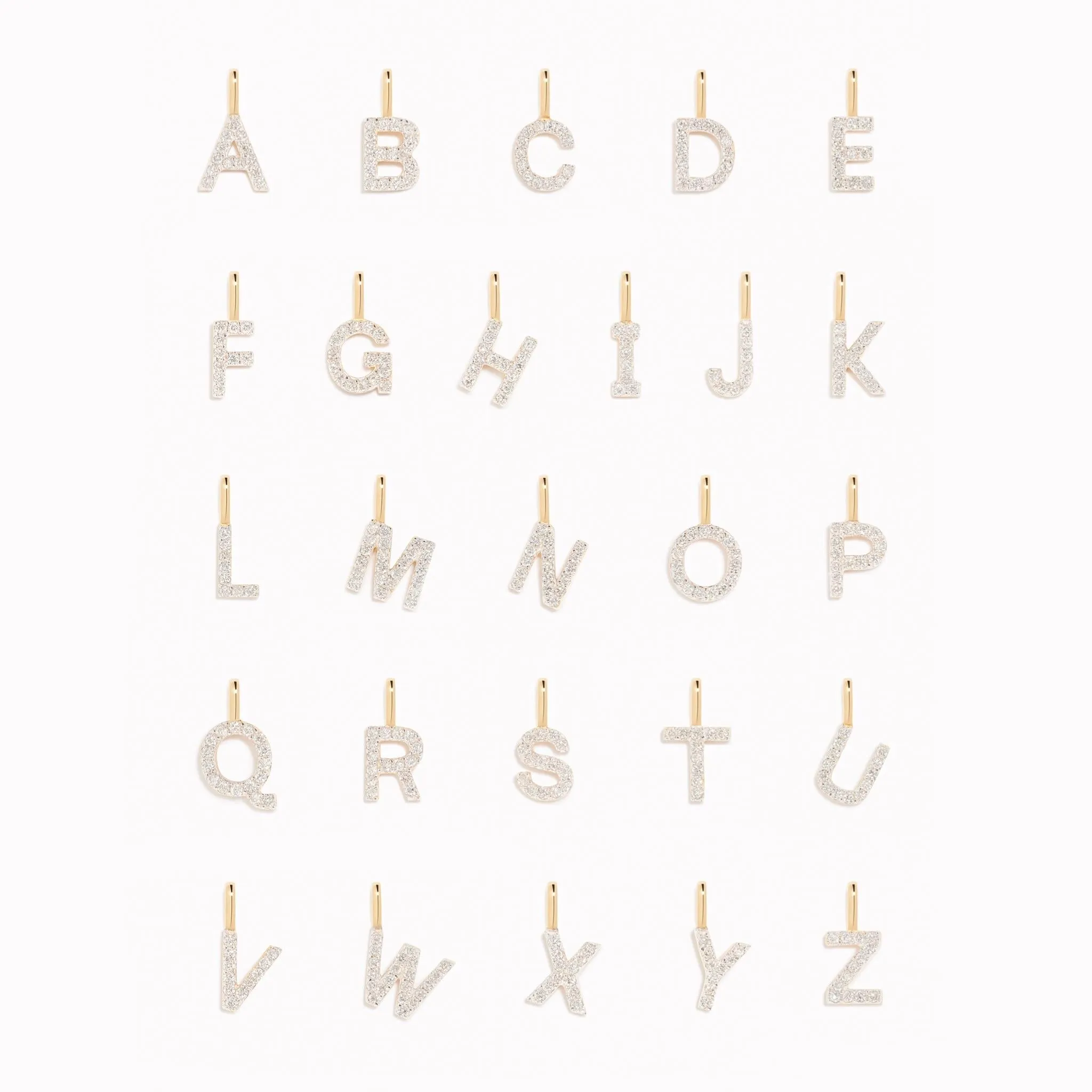 Diamond Initial Pendant 14k Gold - O