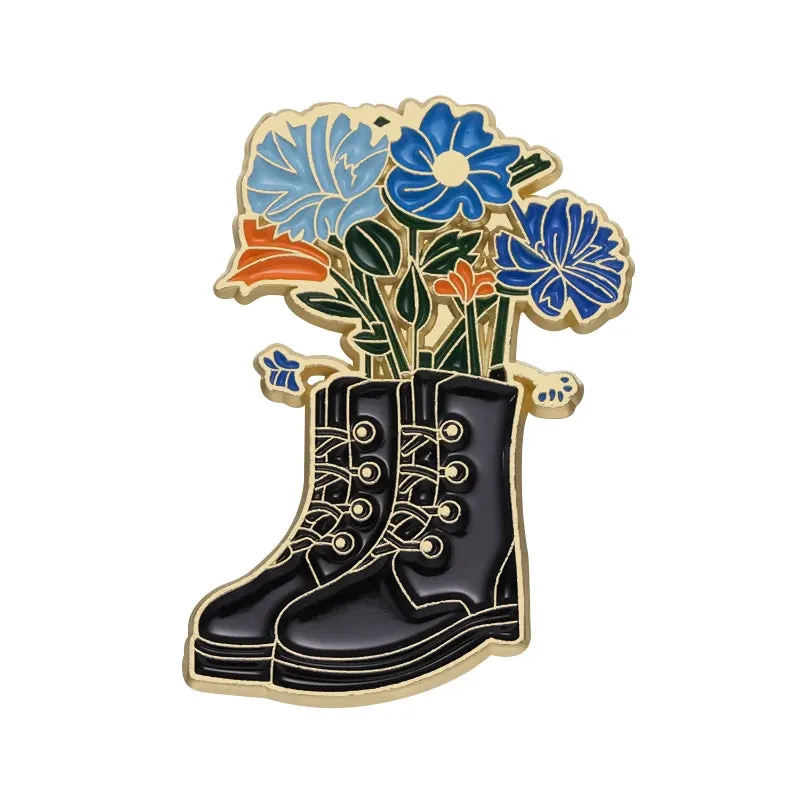 Doc Boots Flowers Pot Enamel Pin