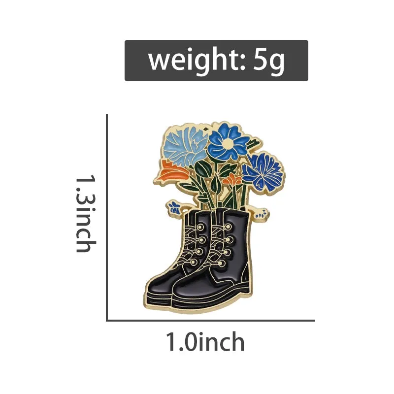 Doc Boots Flowers Pot Enamel Pin
