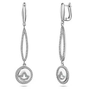 Drop Cut Out Ivy Earrings-Silver