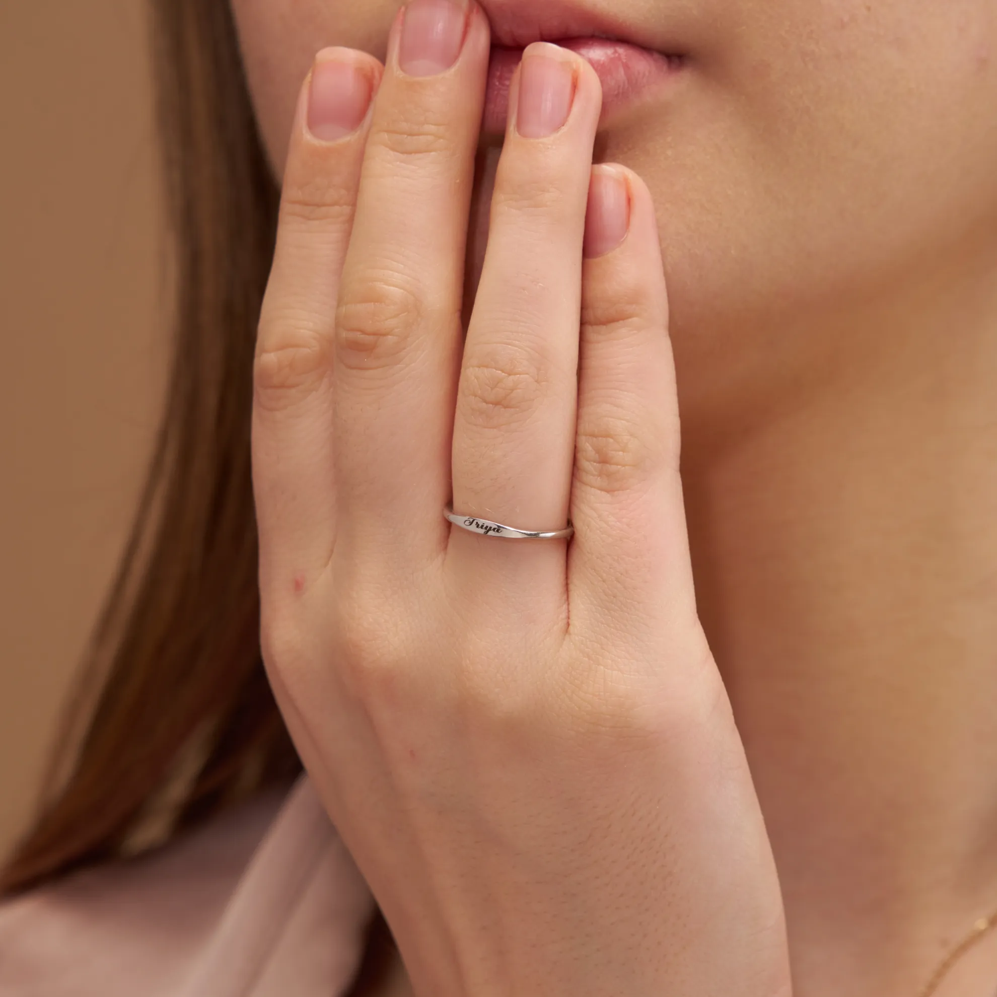 Elegant Name Engraving Ring