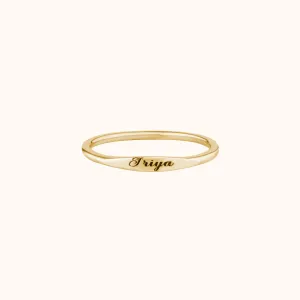 Elegant Name Engraving Ring