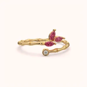 Elegant Silver Bamboo Ring