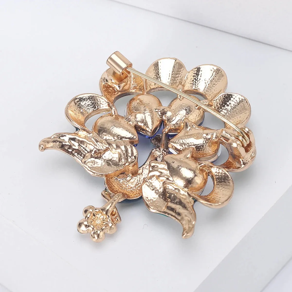 Enamel Peacock Brooches
