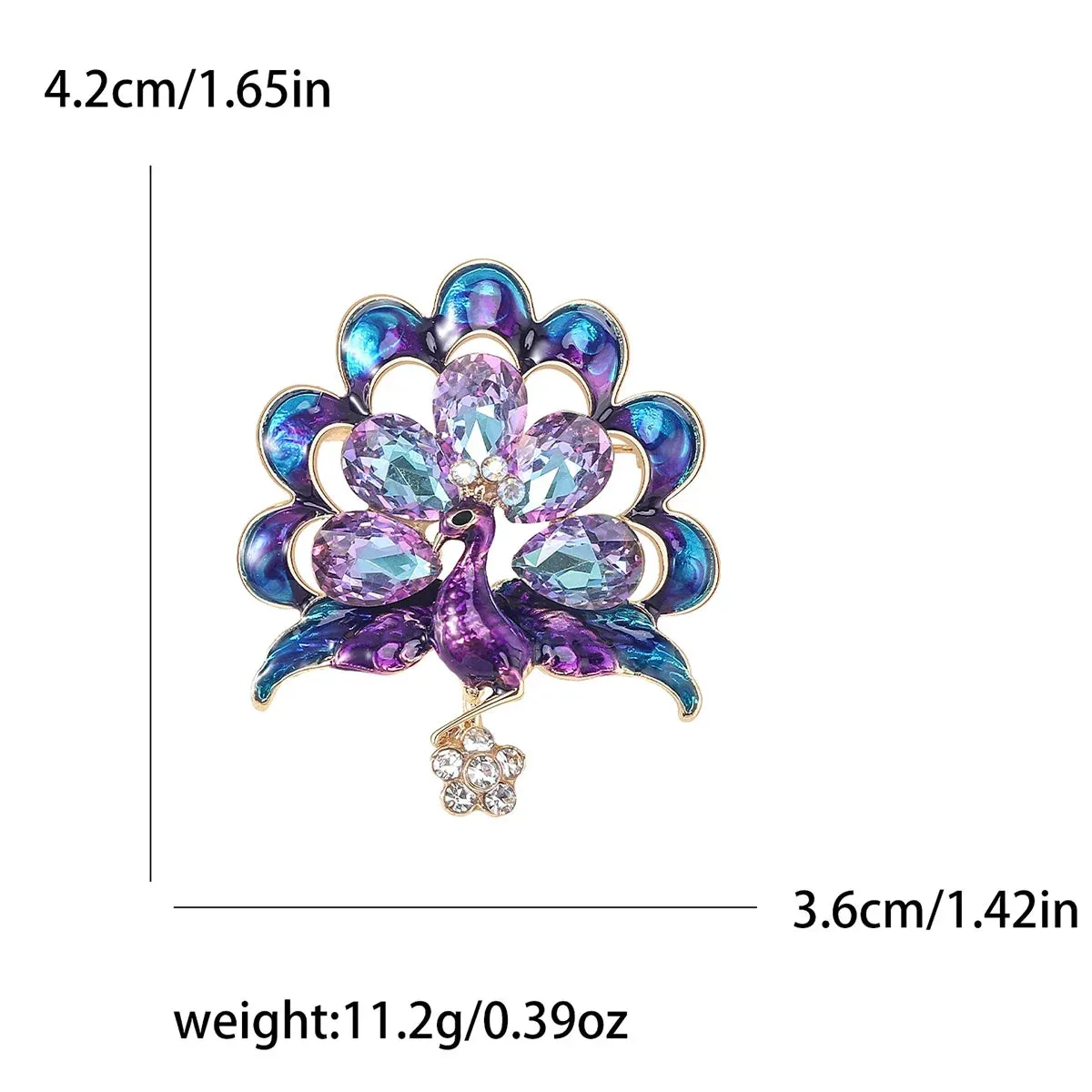 Enamel Peacock Brooches