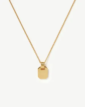 Engravable Small Tag Pendant Necklace | 18k Gold Vermeil