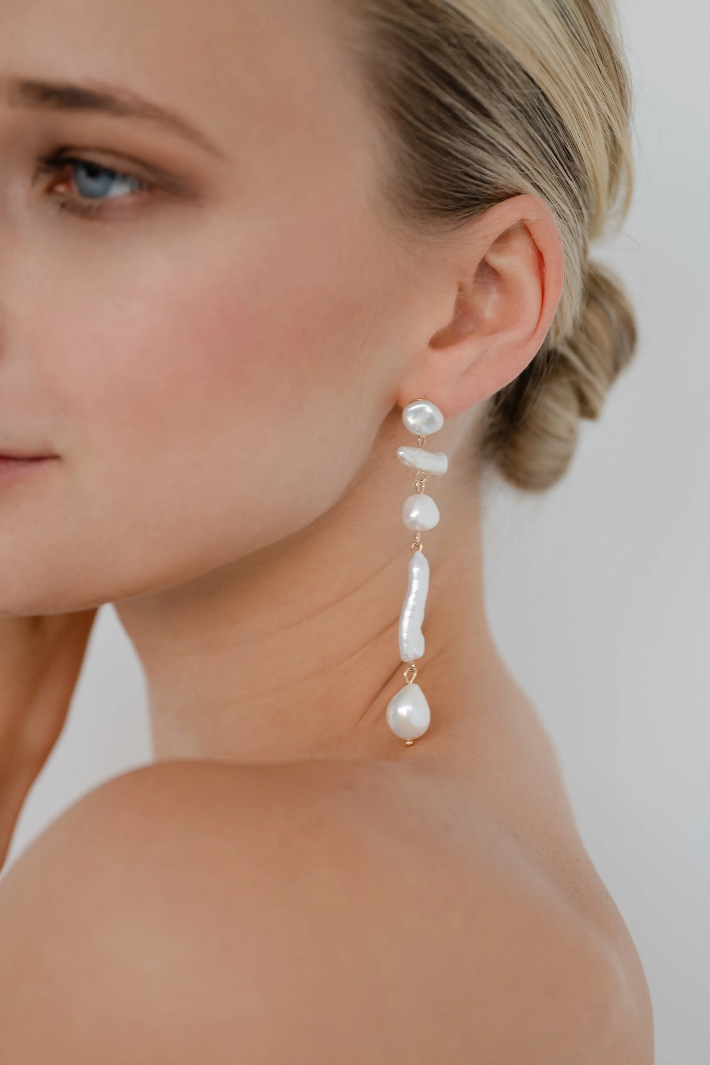 Esme Pearl Statement Earring - Ivory
