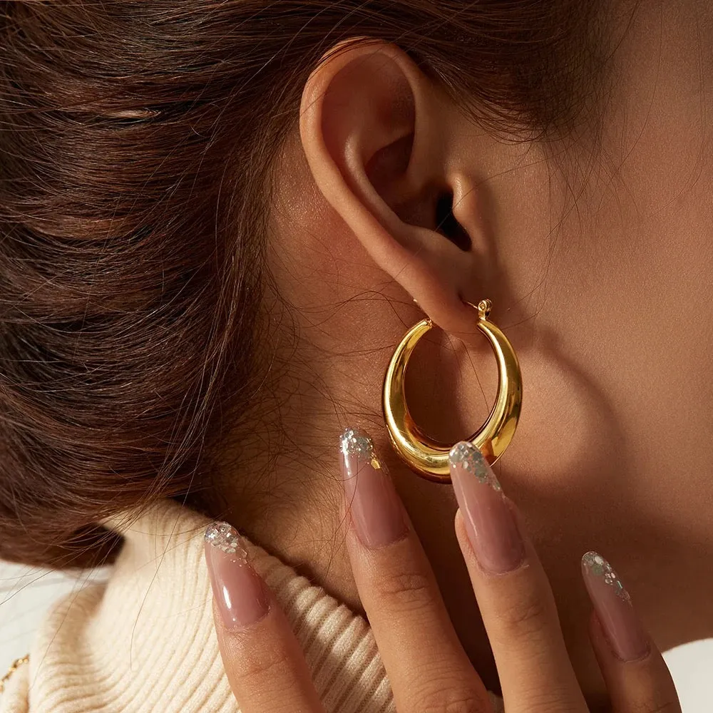 Everyday Chunky Gold Hoops