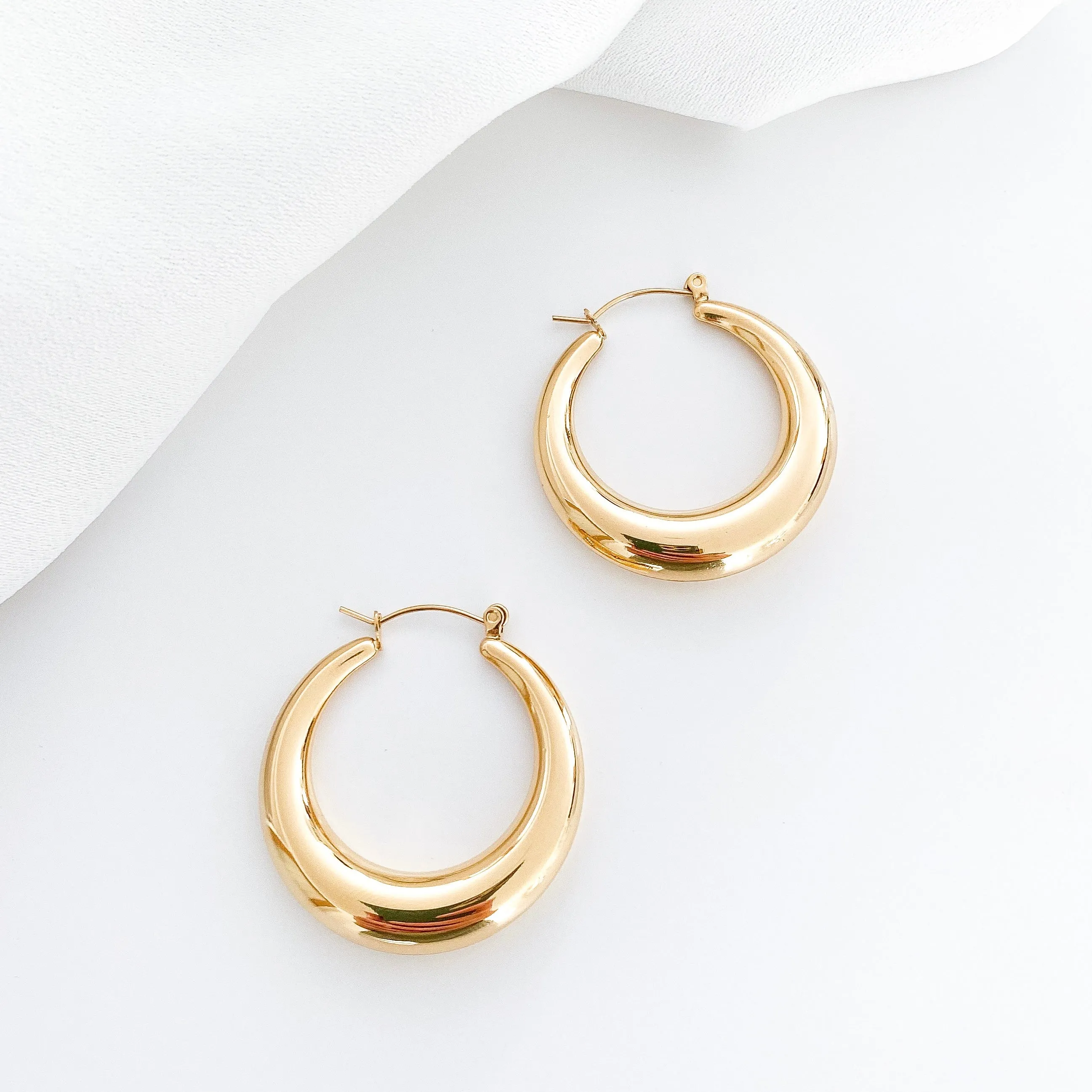 Everyday Chunky Gold Hoops