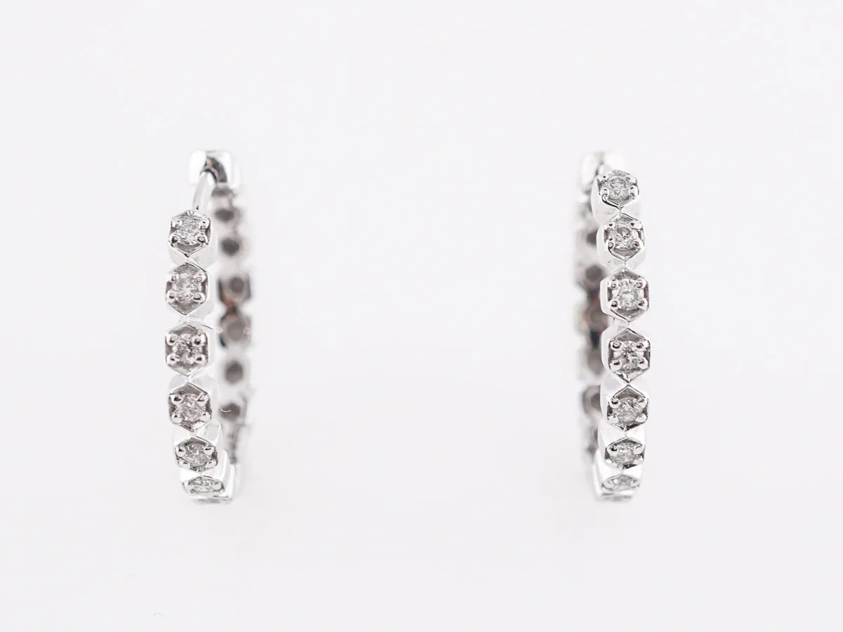 Everyday Diamond Hoop Earrings in 14k White Gold