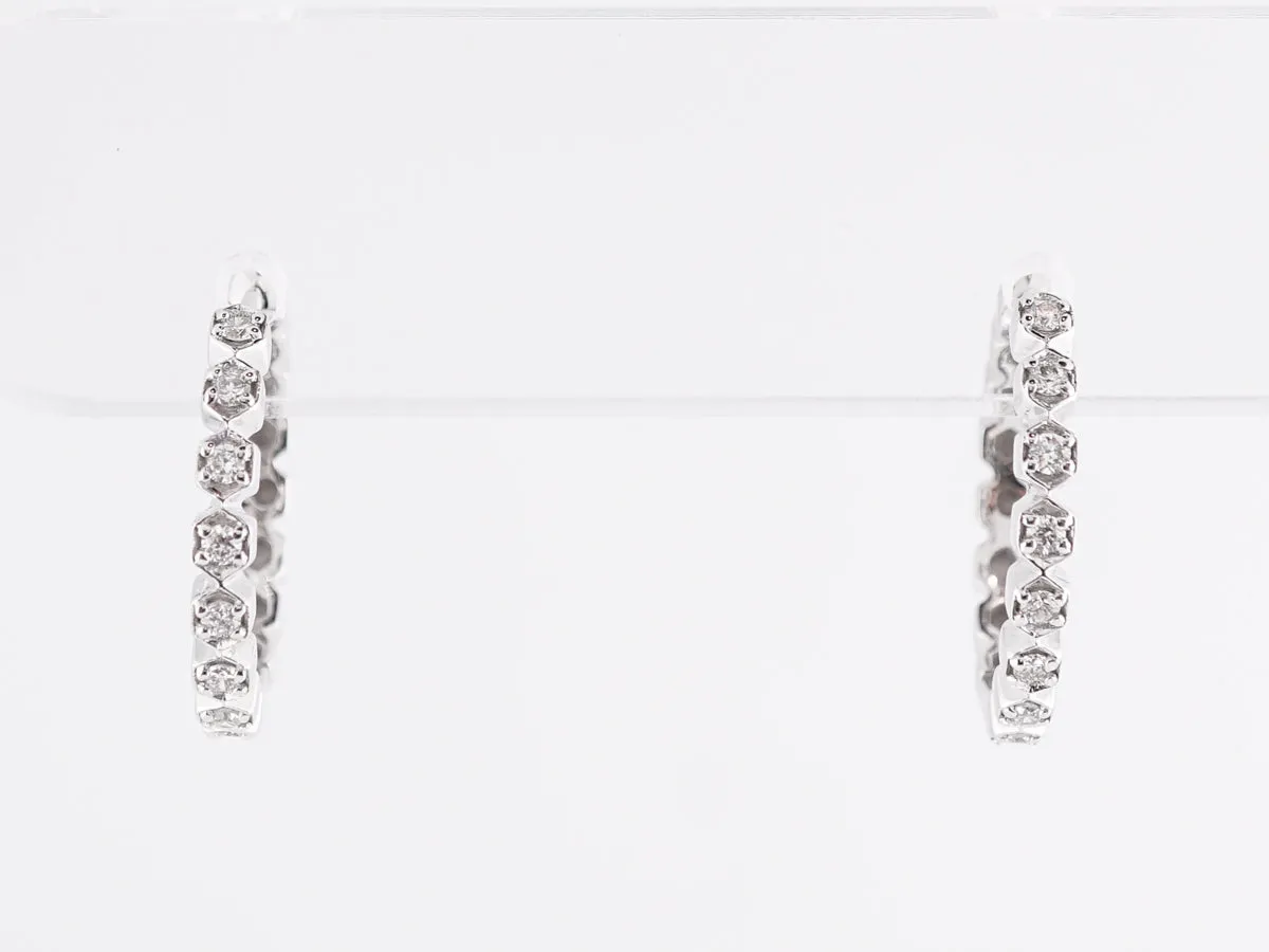 Everyday Diamond Hoop Earrings in 14k White Gold