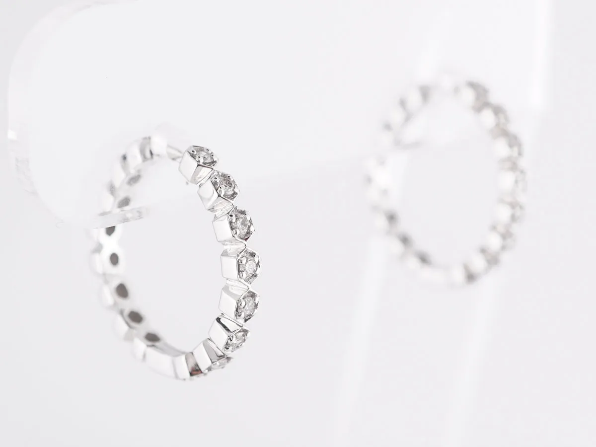 Everyday Diamond Hoop Earrings in 14k White Gold