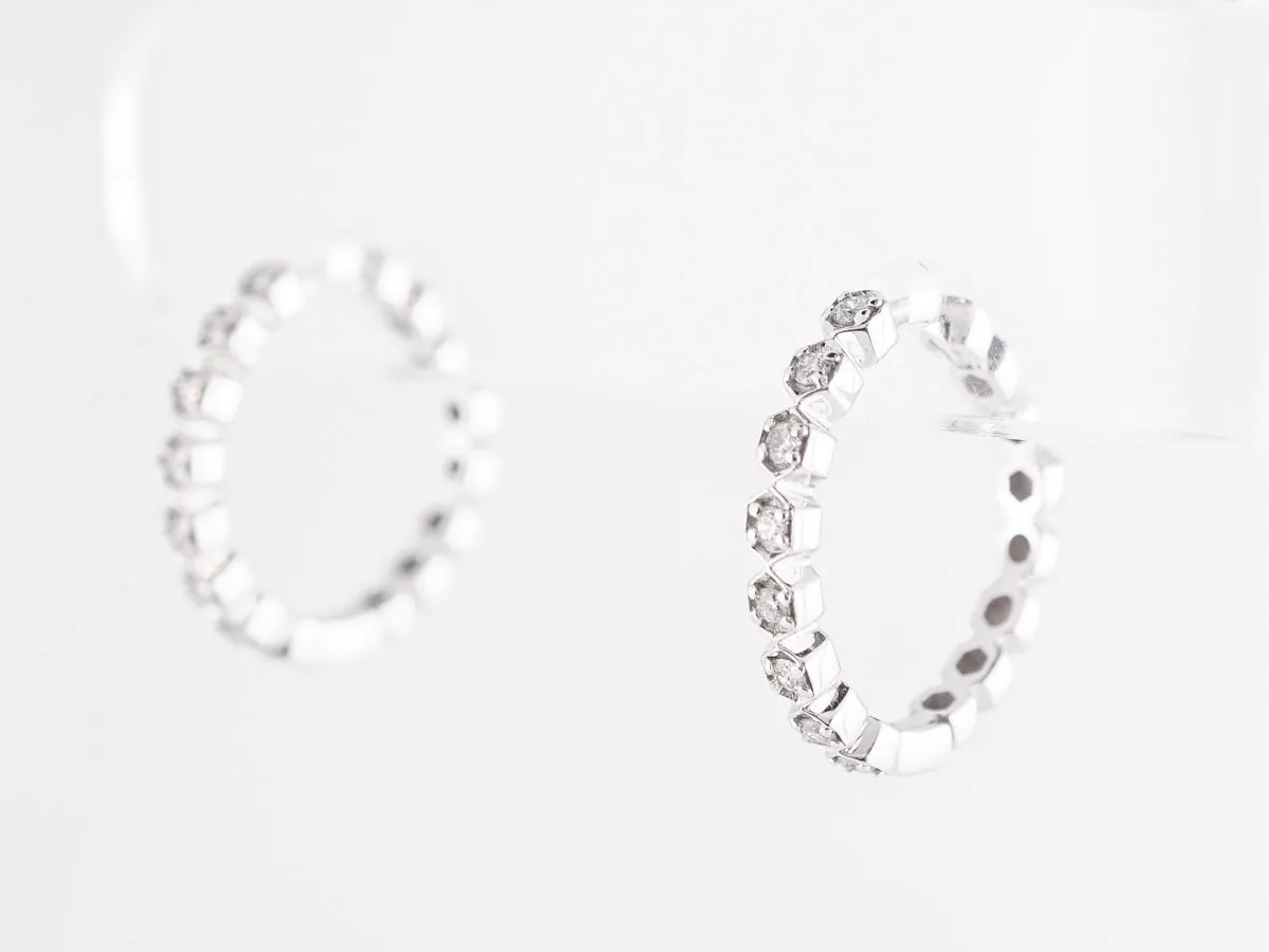 Everyday Diamond Hoop Earrings in 14k White Gold