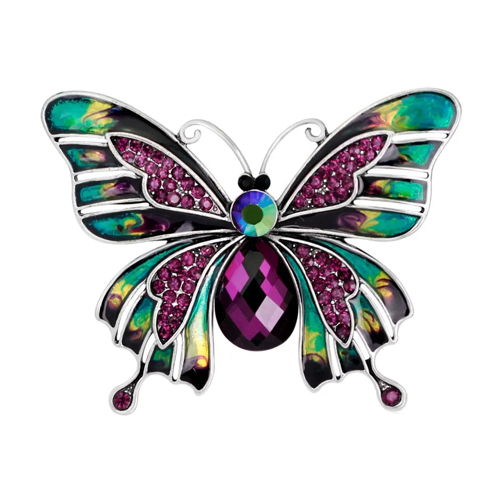 Fashion Women Girls Creative Butterfly Rhinestone Brooches