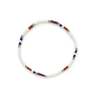 Fourth Of July Tile Bead Stretch Bracelet
