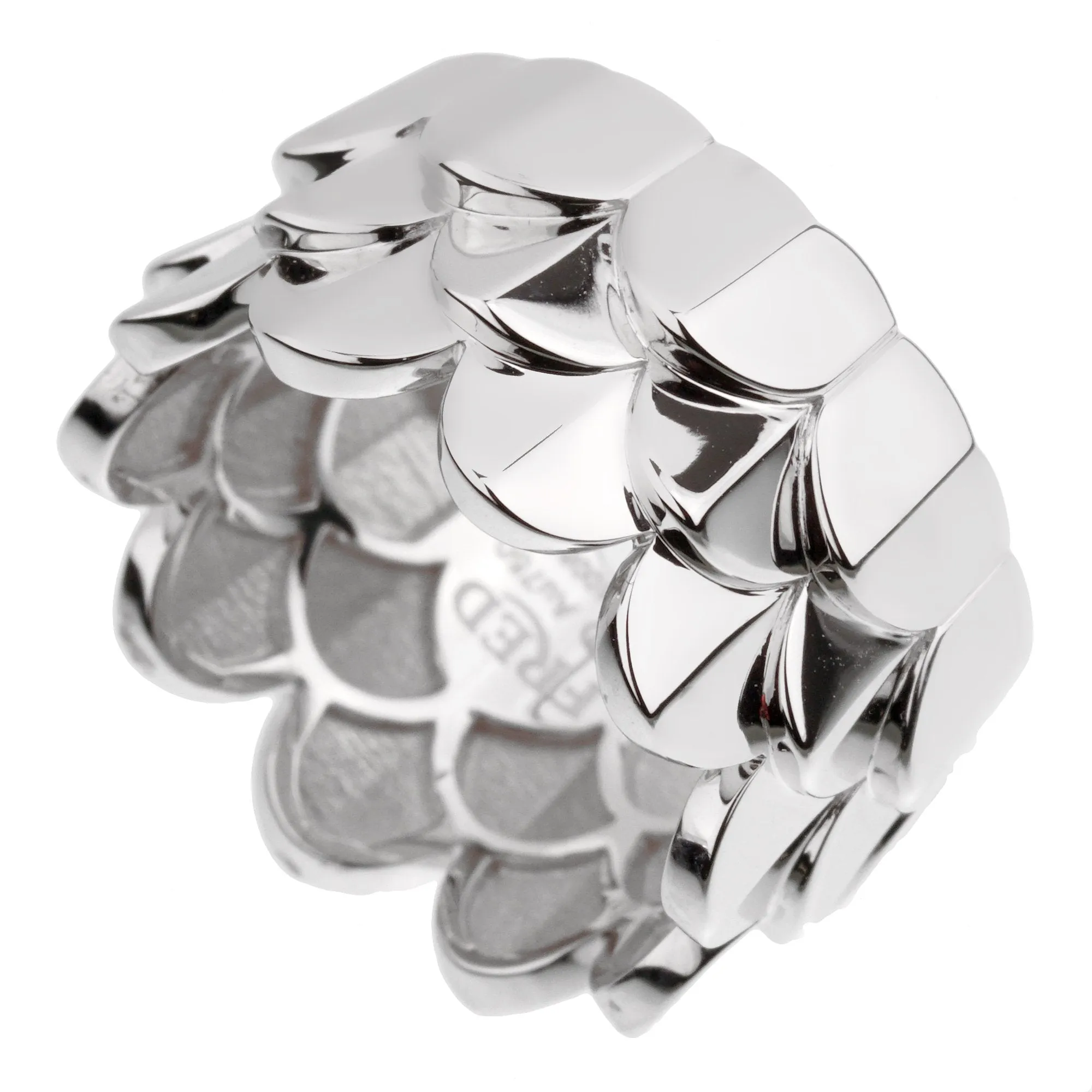 Fred of Paris Triple Arc 18k White Gold Band Ring Sz 5 3/4