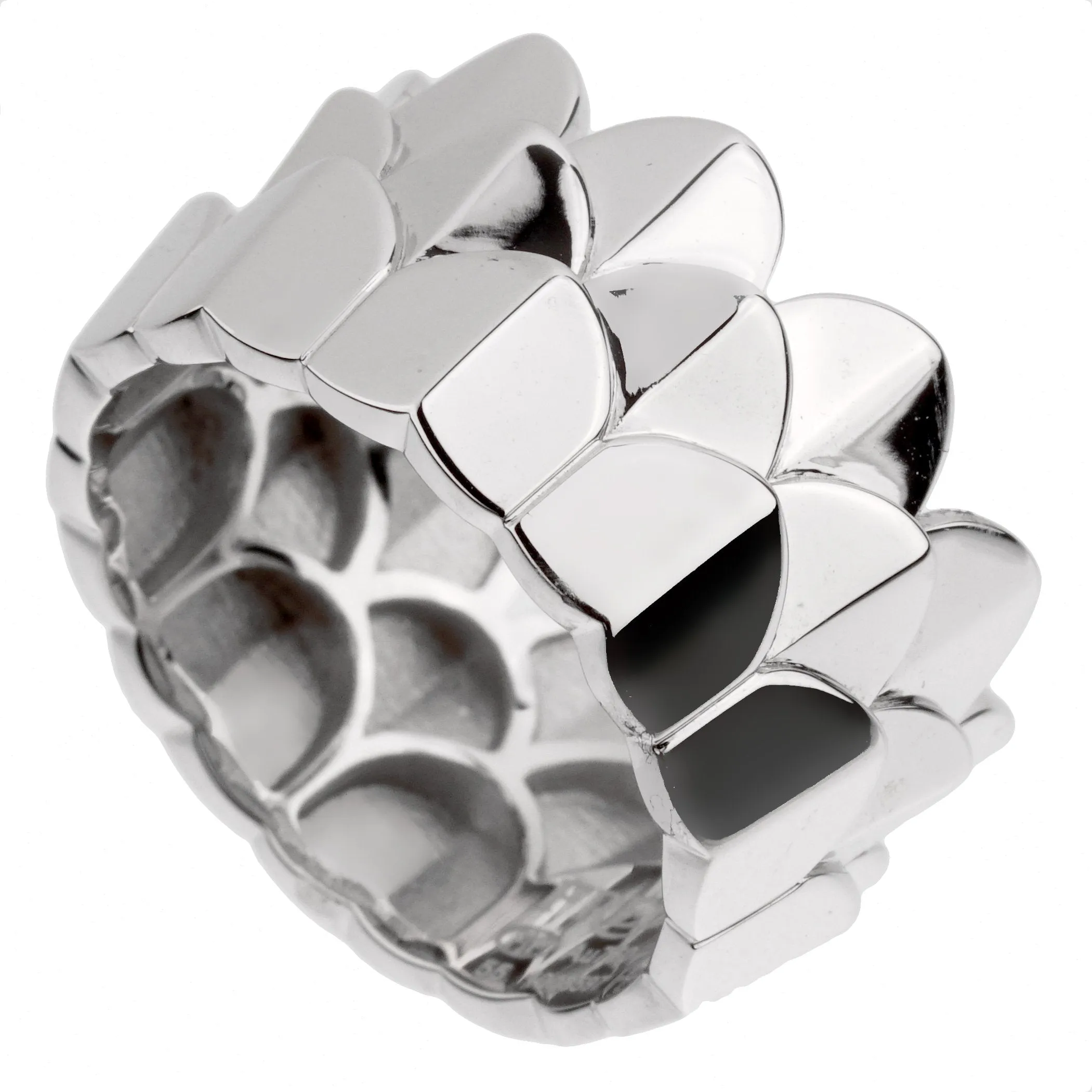 Fred of Paris Triple Arc 18k White Gold Band Ring Sz 5 3/4