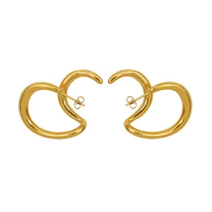 French Retro Twisted Line Earrings - Titanium Steel & 18k Gold