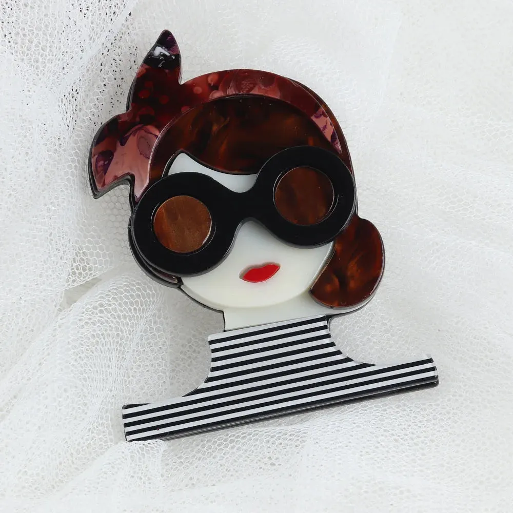 Frenchie Acrylic Brooch