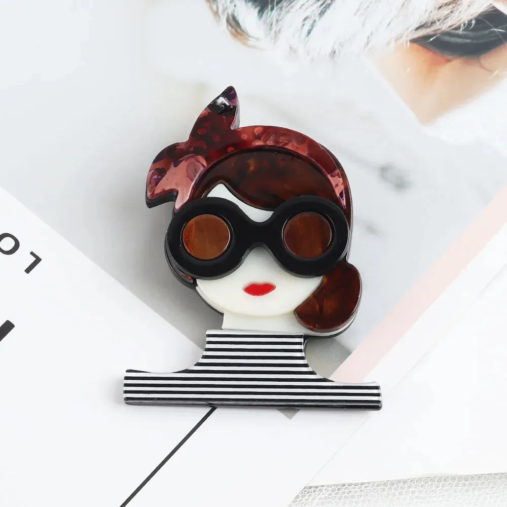 Frenchie Acrylic Brooch