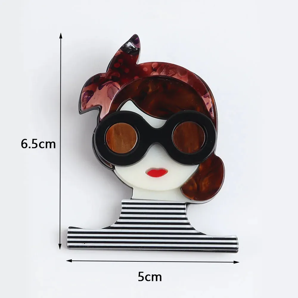 Frenchie Acrylic Brooch