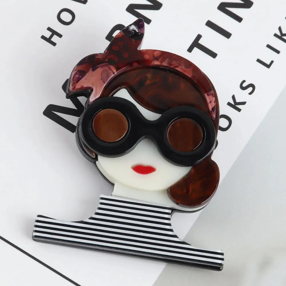 Frenchie Acrylic Brooch