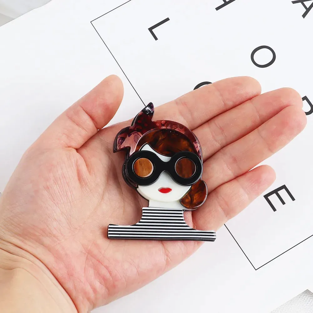 Frenchie Acrylic Brooch