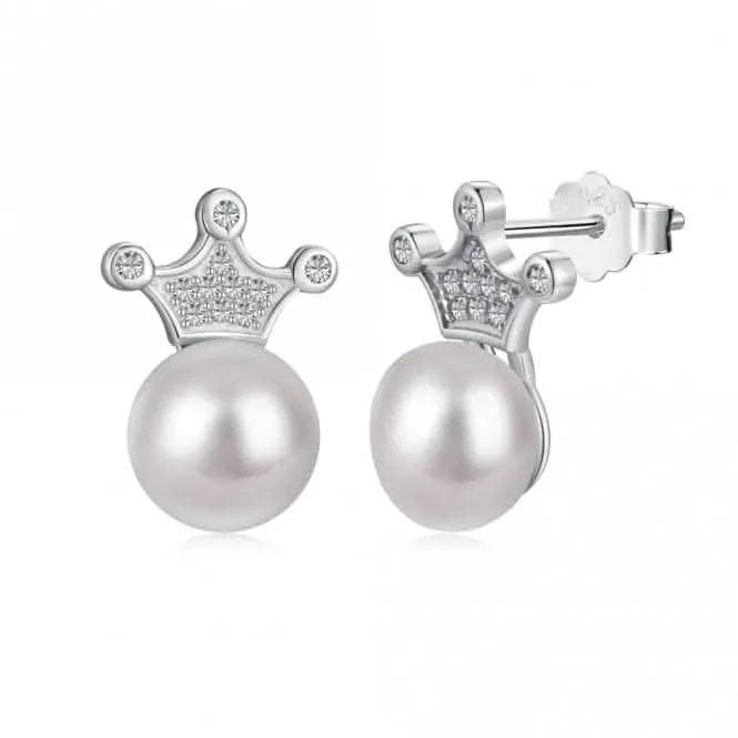 Fresh Water Pearl Sparkling Crown Earrings ERLE074
