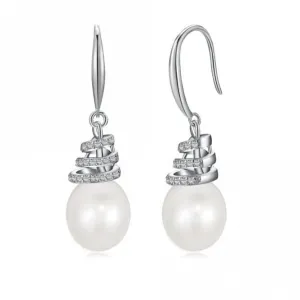 Fresh Water Pearl Twirl Dropper Earrings ERLE026