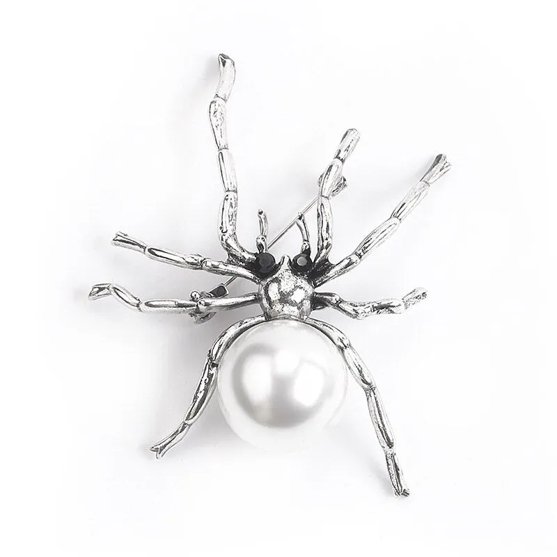 Fun creative metal spider brooch coat clothing pin insect brooches gift