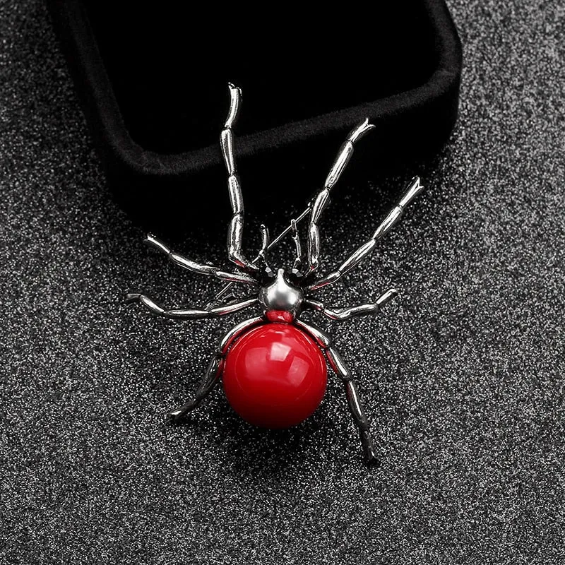 Fun creative metal spider brooch coat clothing pin insect brooches gift