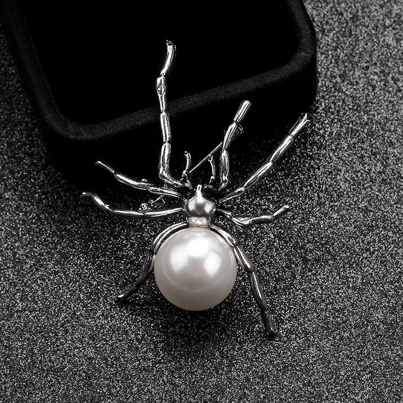 Fun creative metal spider brooch coat clothing pin insect brooches gift