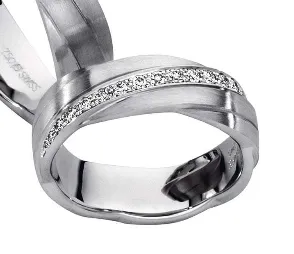 Furrer Jacot white gold TWVS 0.12ct diamond wedding ring