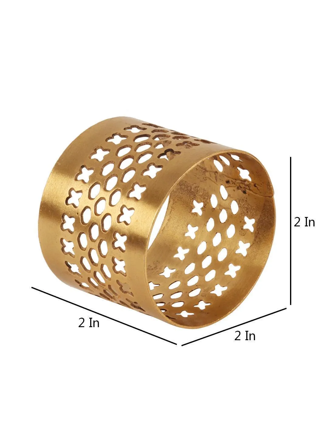 Gold Etching Napkin Ring Set Of 6 | Modern Tissue Paper Holder