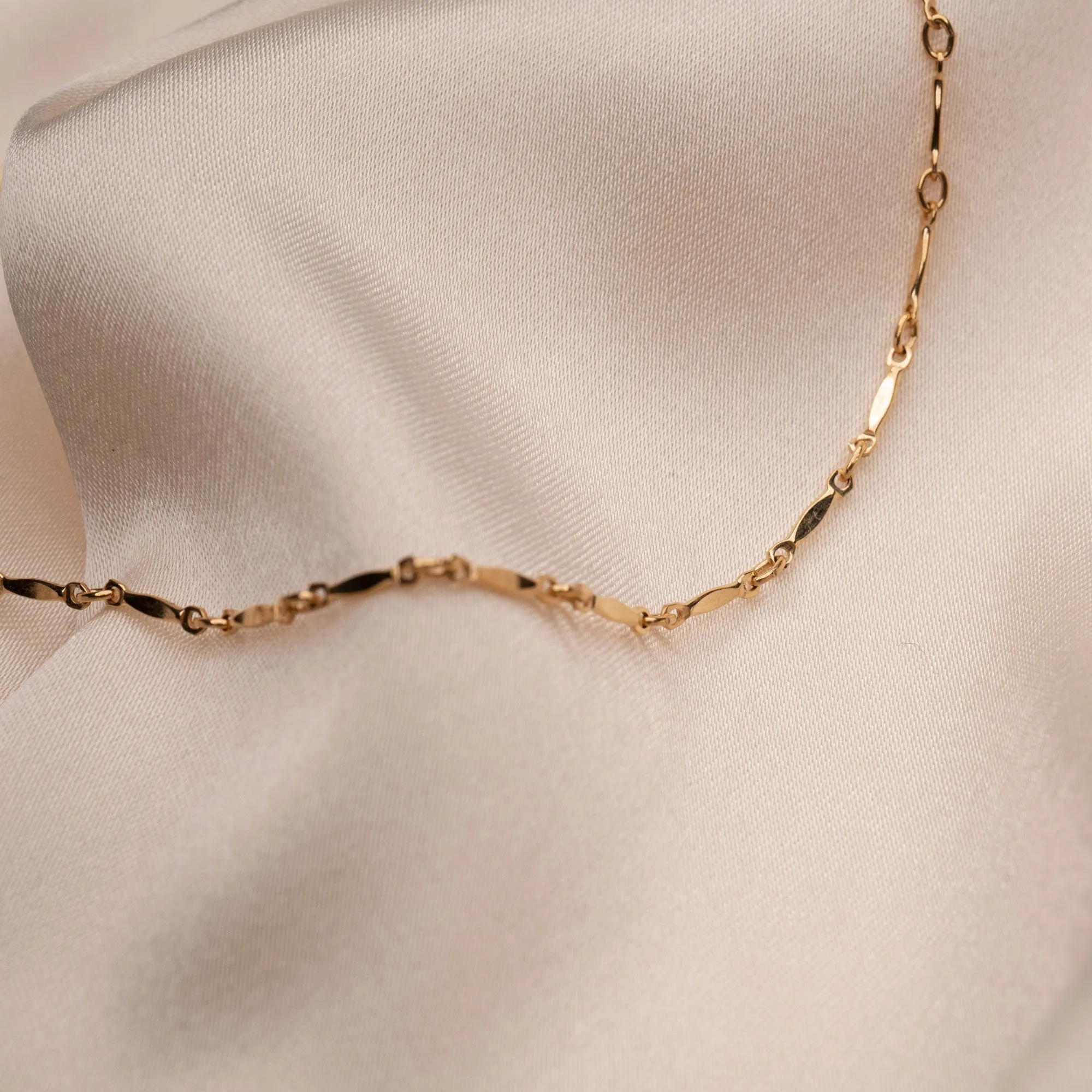 Gold Filled Dapped Bar Necklace