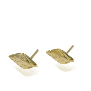 Gold Leaf Earrings Minimalist Stud Earrings