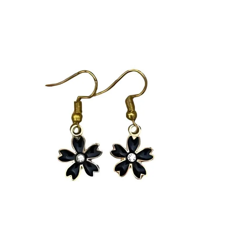 Golden Flower Earrings for Daily Outfits