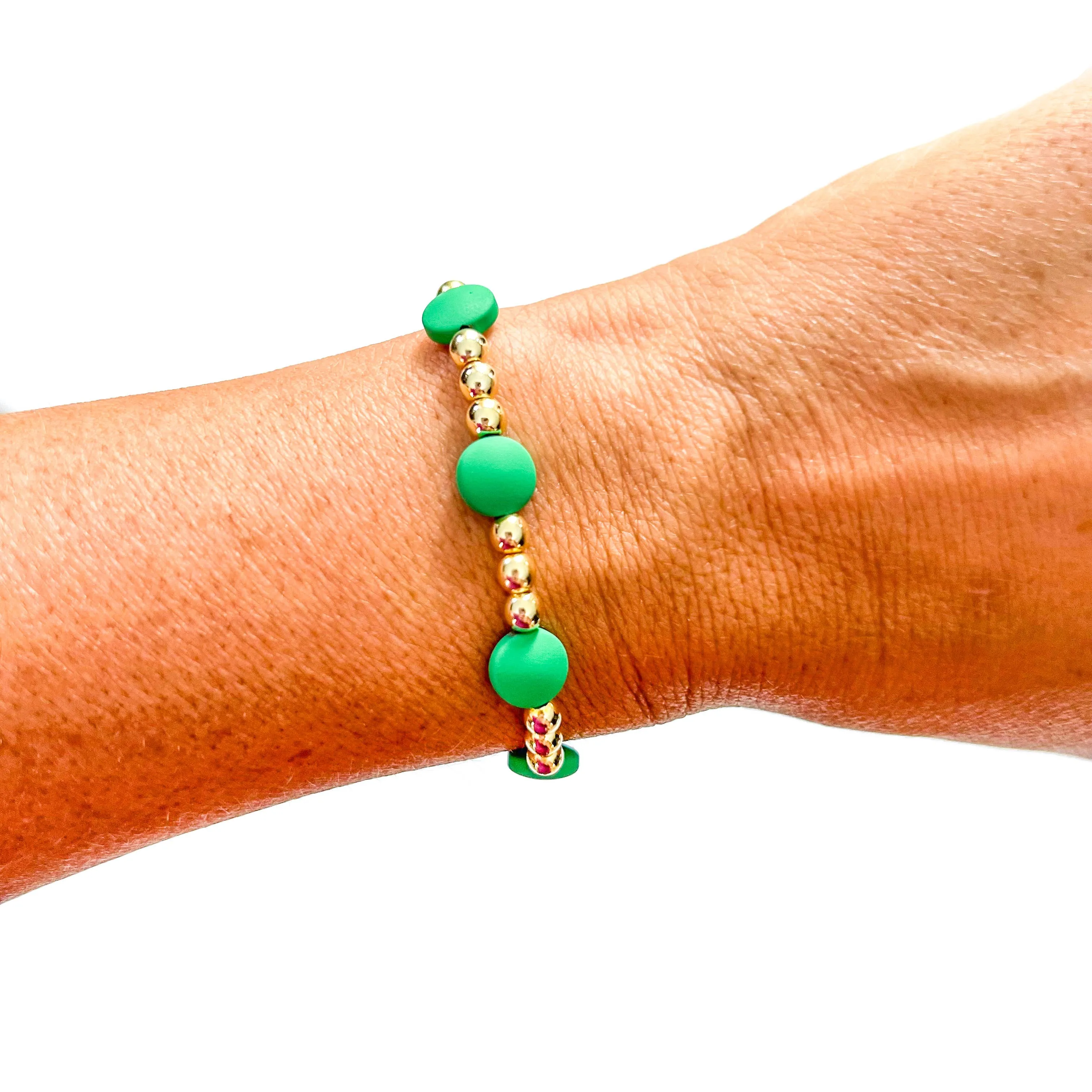 Green Mix Bead Bracelets