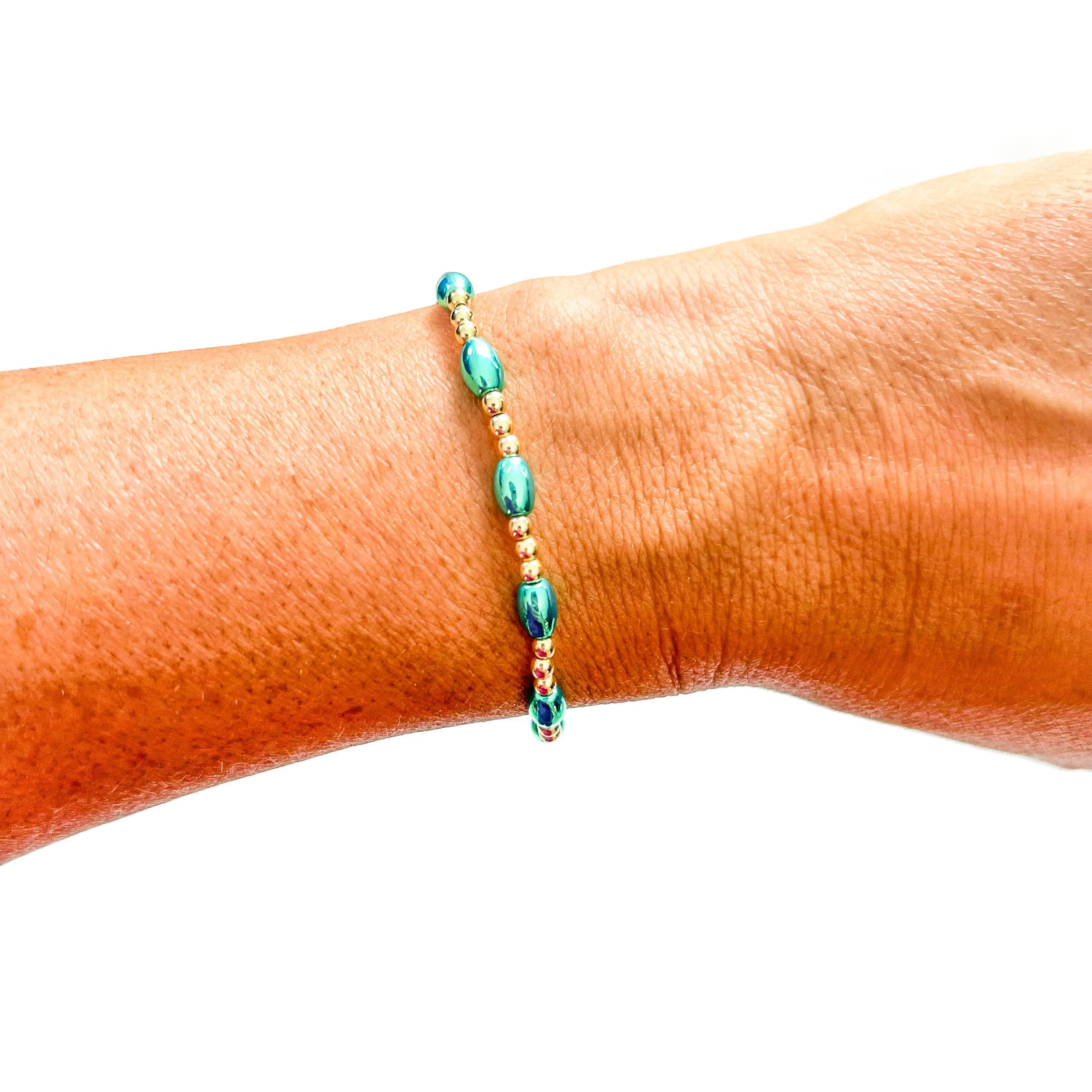 Green Mix Bead Bracelets