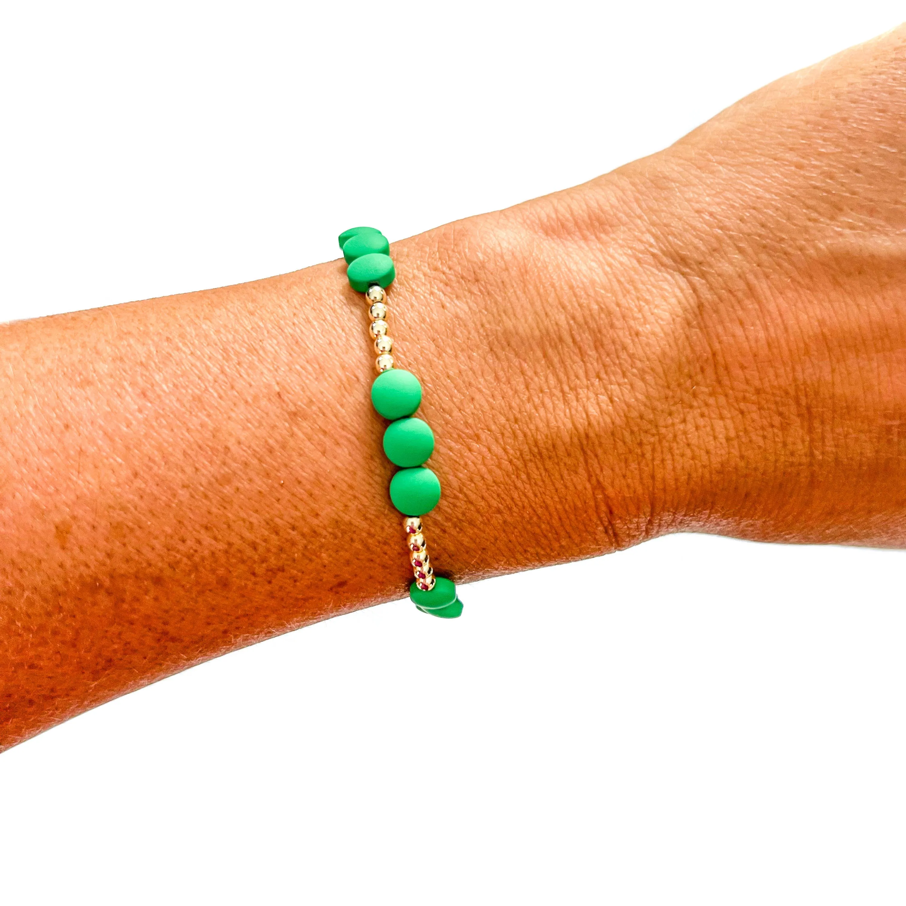 Green Mix Bead Bracelets