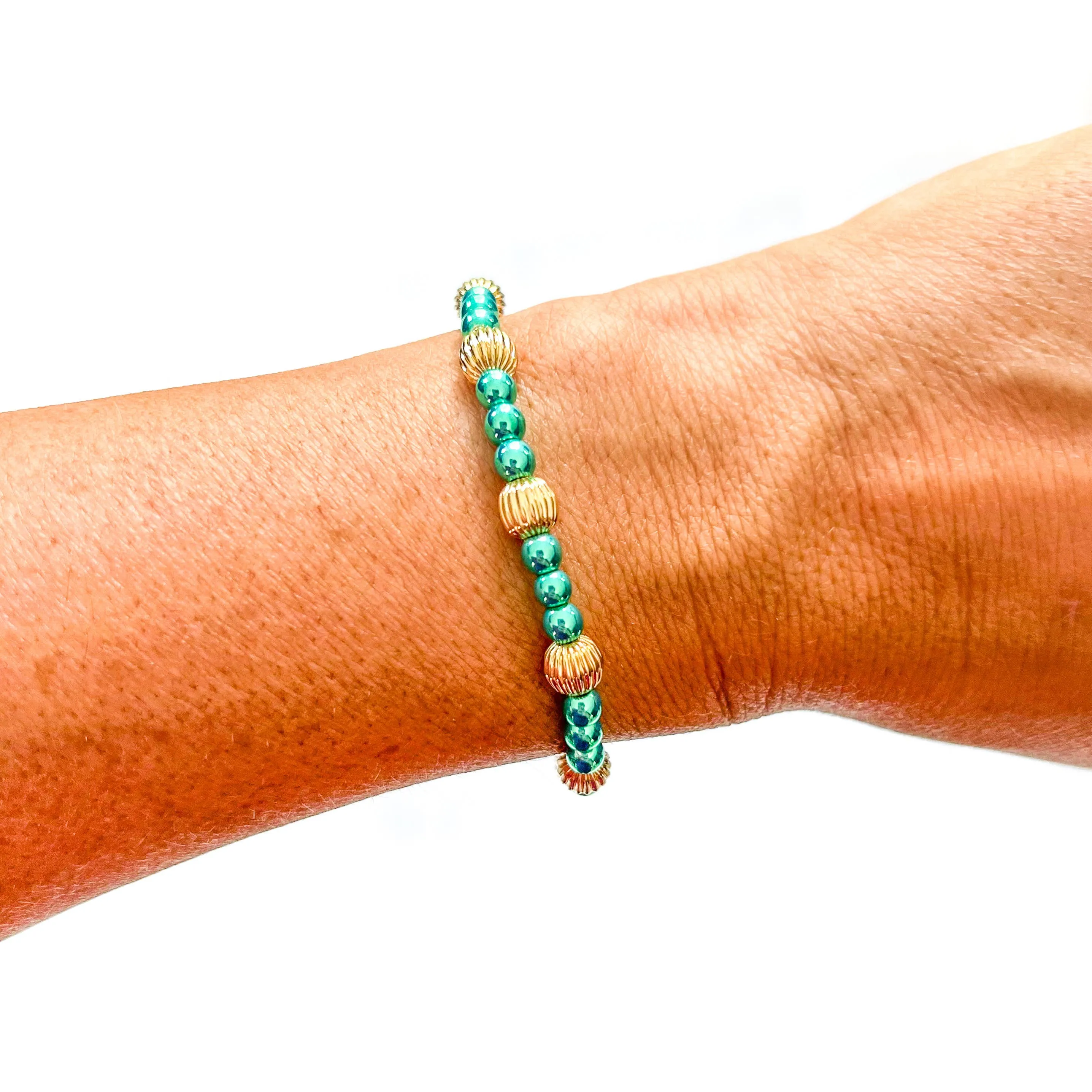 Green Mix Bead Bracelets