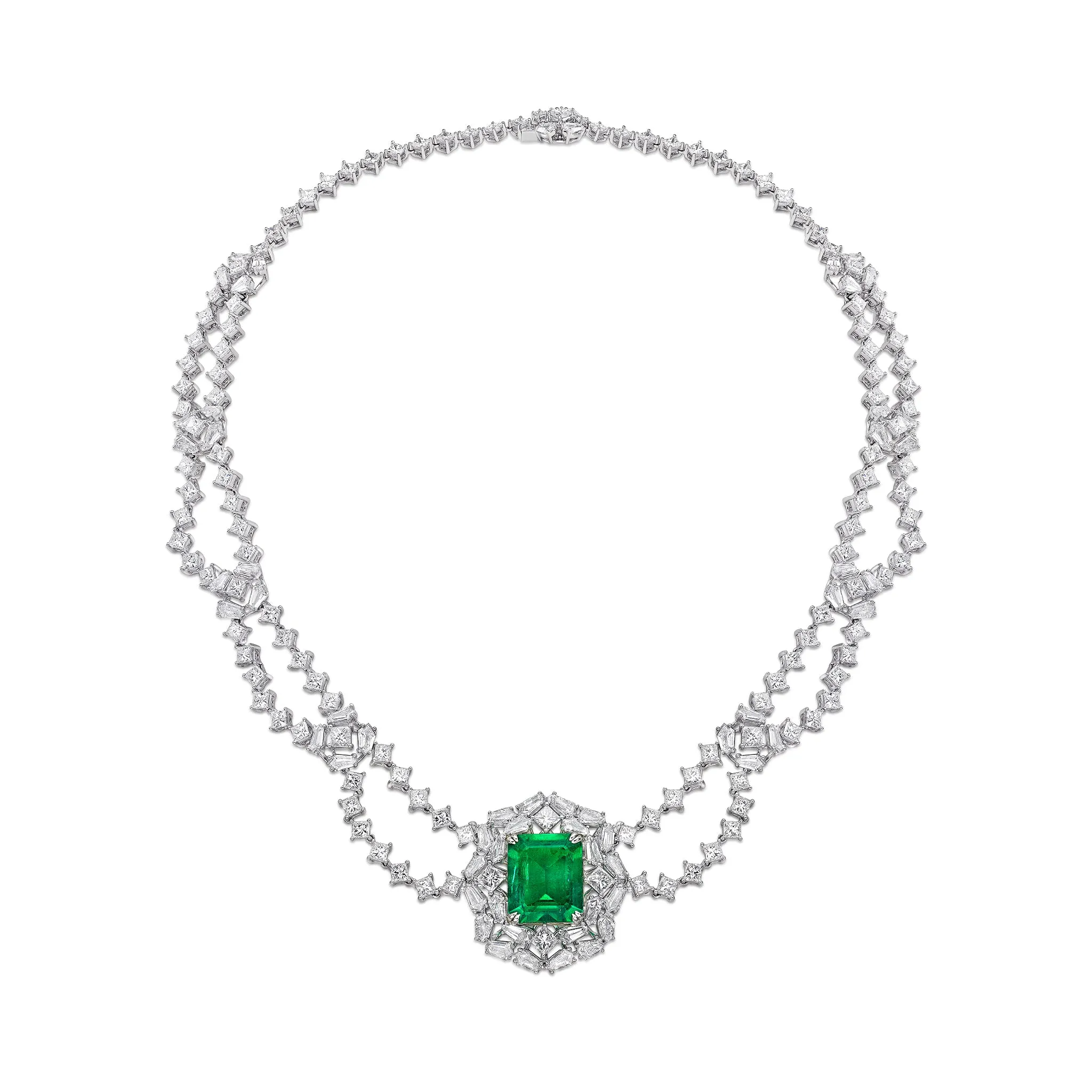 GRS Certified 11.80CT Colombia Emerald Necklace